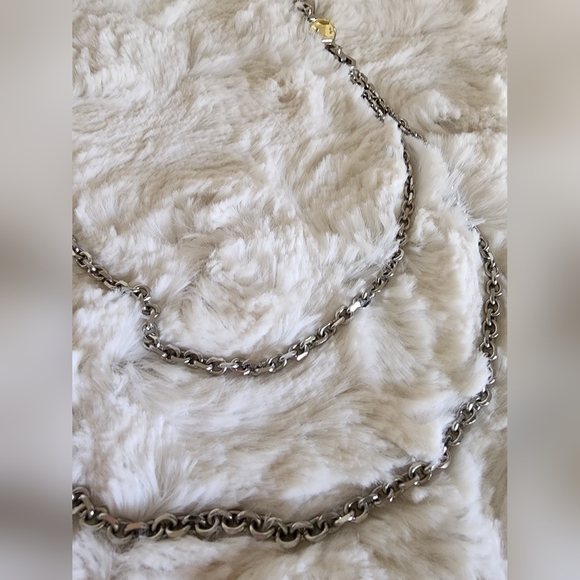 NWOT Ann Taylor Silver Jeweled Long Chain Necklace - Picture 3 of 11